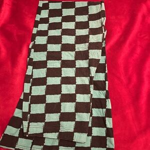 Zoe + Liv Black Green Checked Pants